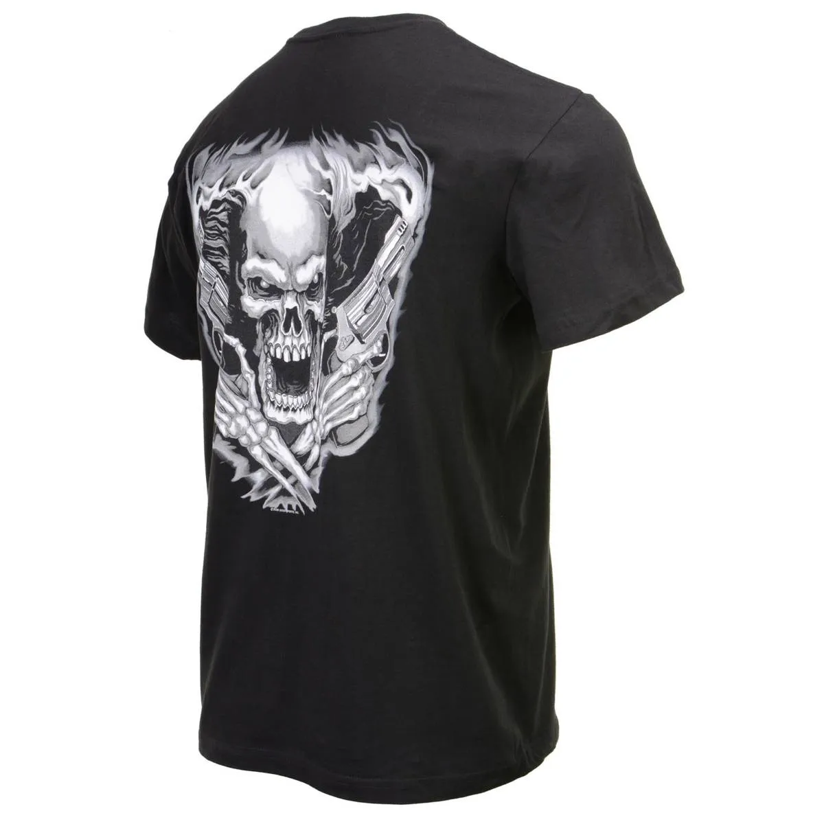 Milwaukee Leather MPMH116000 Men's 'Assassin' Double Sided Black T-Shirt