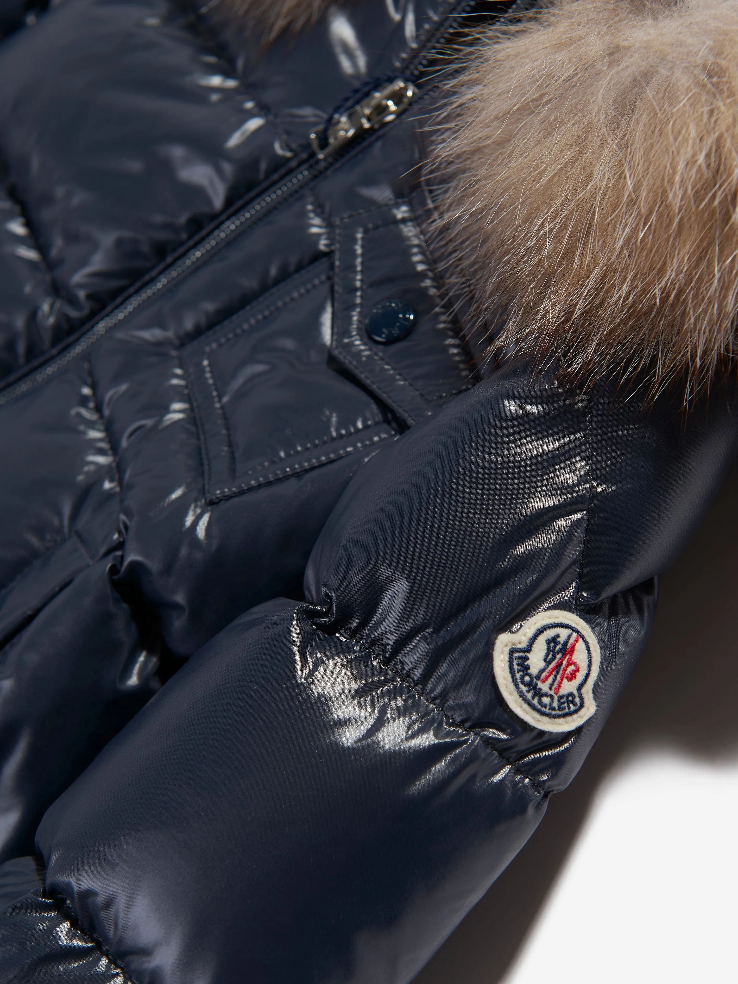 Moncler Enfant Baby Down Padded K2 Jacket in Navy