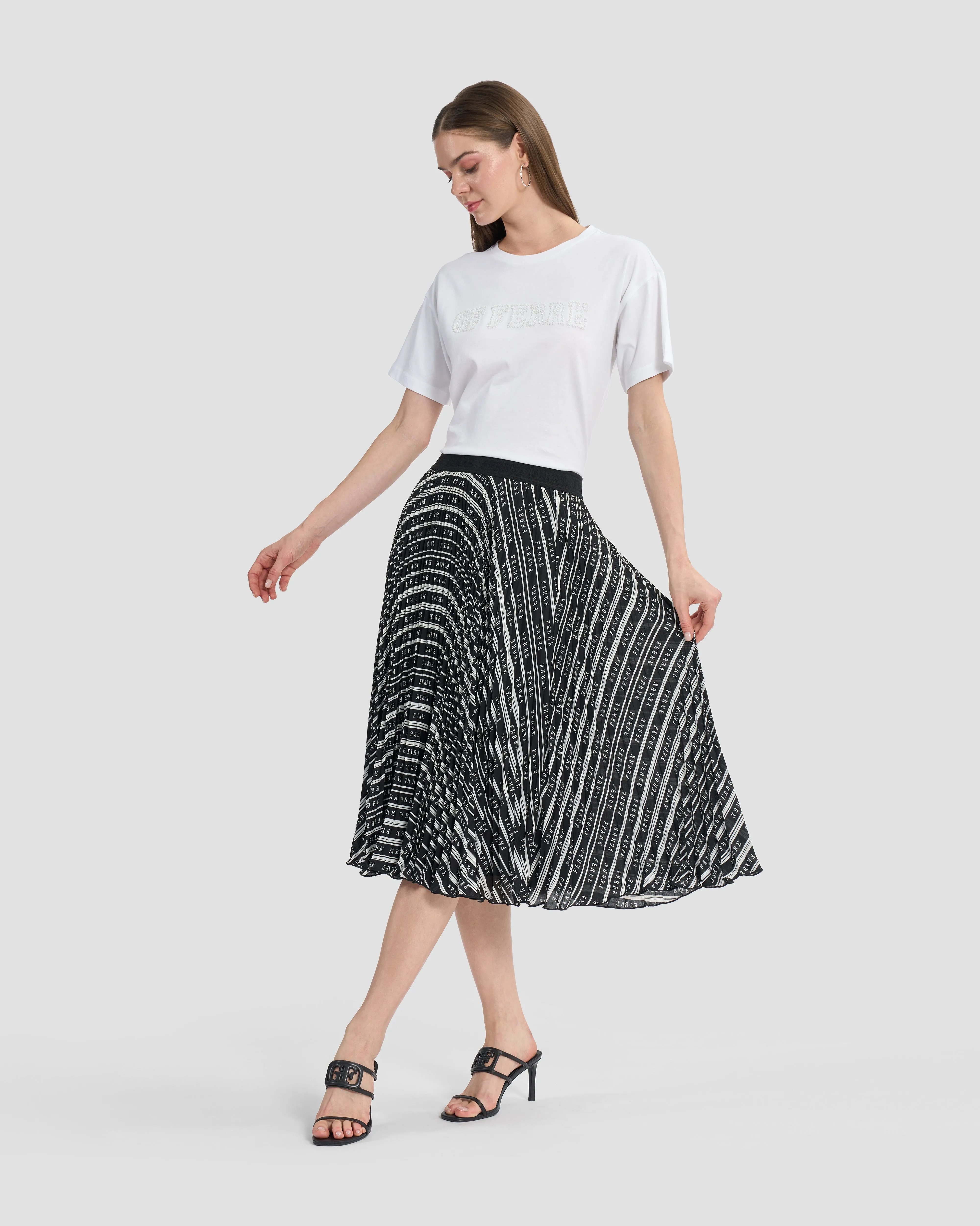 Monochrome Ferré Pleated Skirt