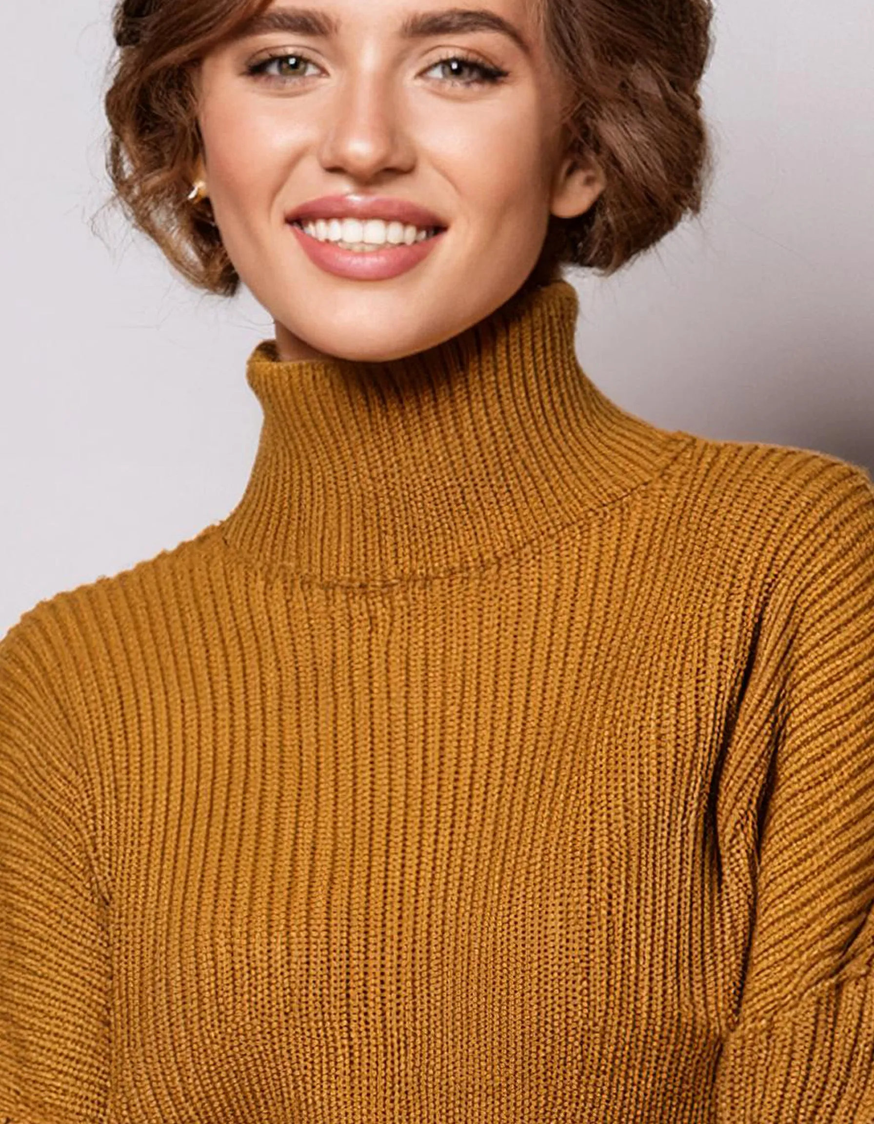 Mustard Yellow Warm Turtleneck Sweater