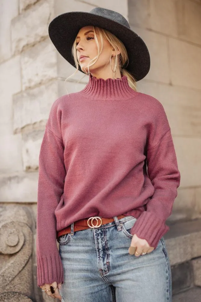 Natalie Turtleneck Sweater in Rose