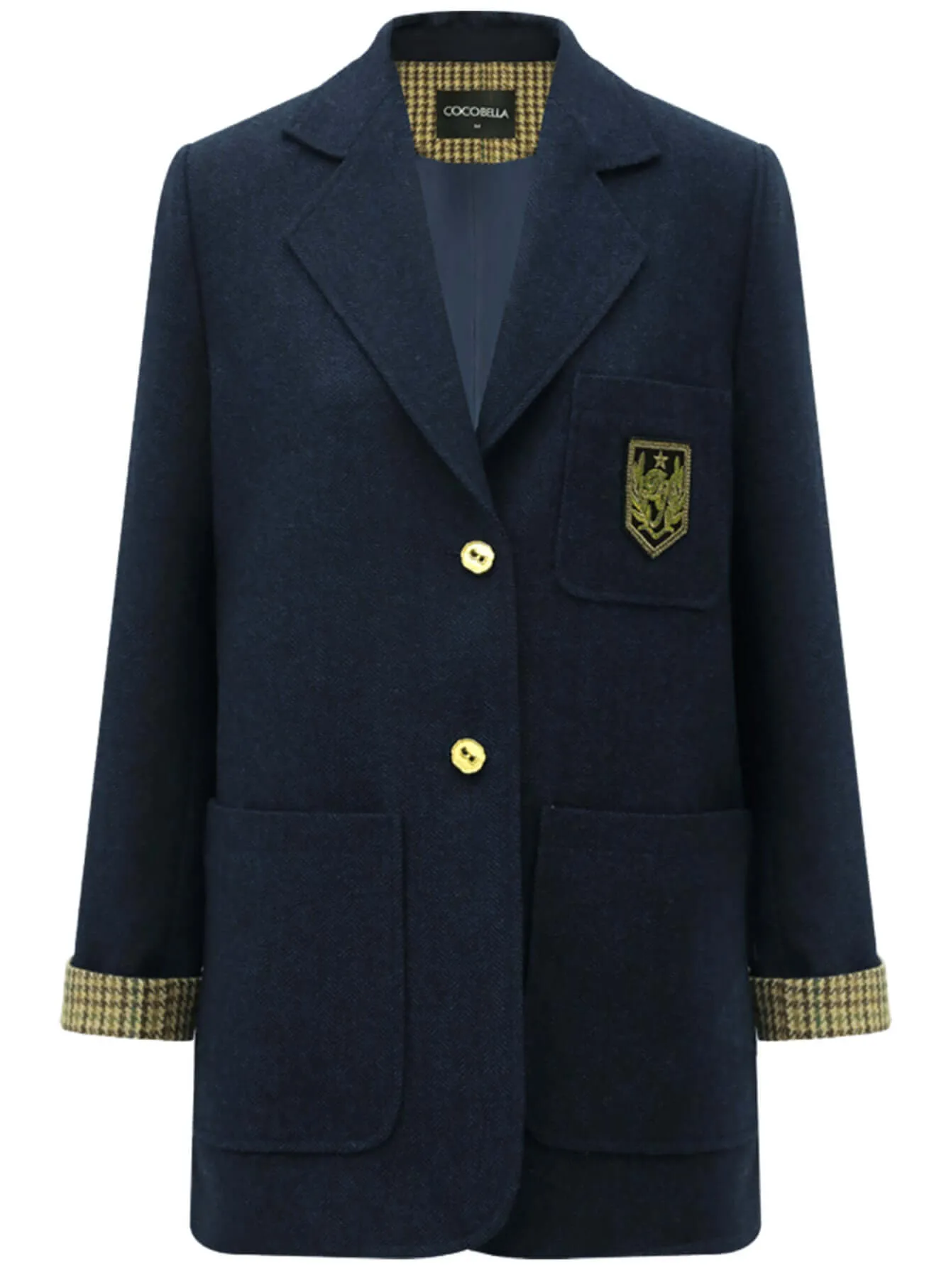 Navy Double Button British Style College Coat