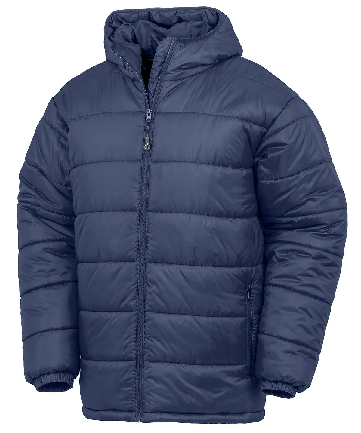 Navy - Recycled hooded padded parka