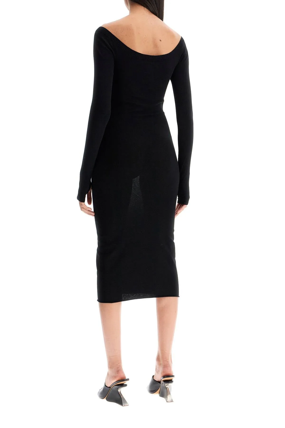 Off-White Lightweight Knit Midi Dress (Size - 42)