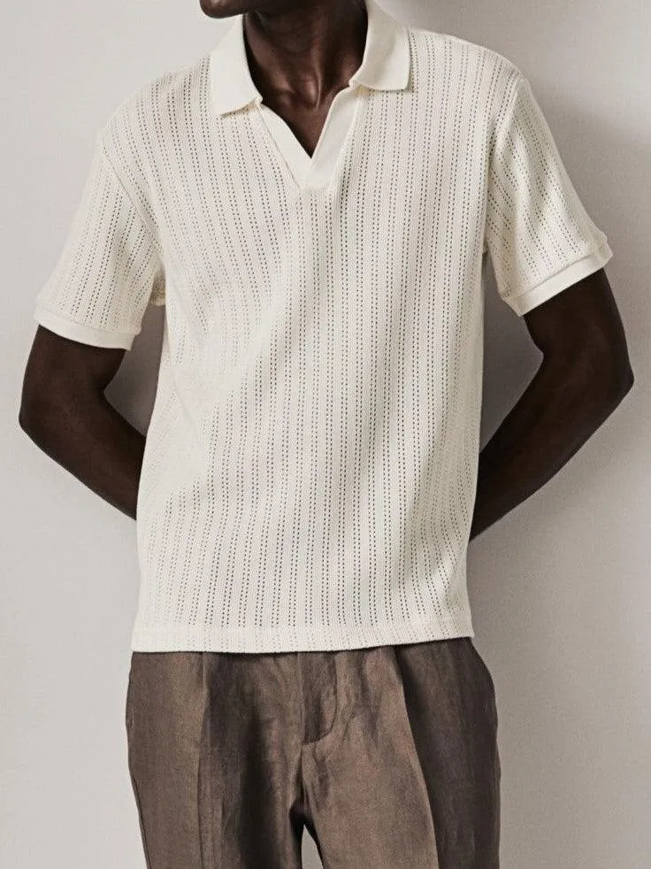 Old Money Perforated Regular Fit Polo T-Shirt