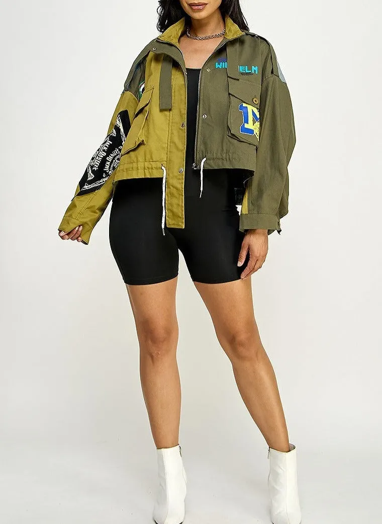 Olive Oversized Short Jacket