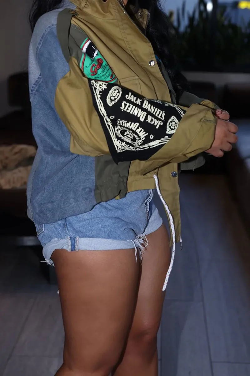 Olive Oversized Short Jacket