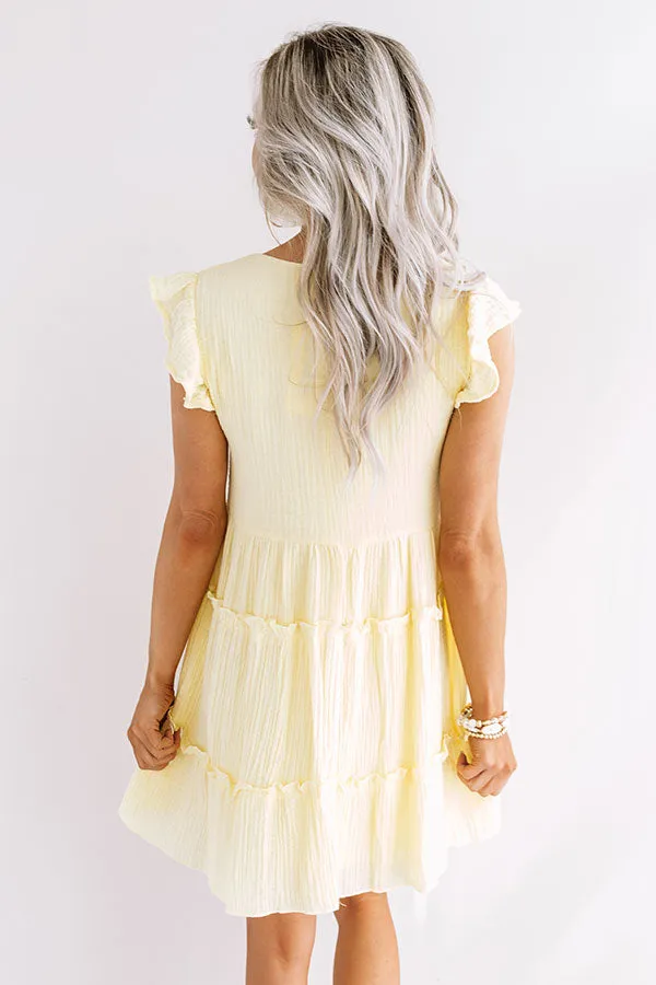 On Tiki Time Shift Dress In Yellow