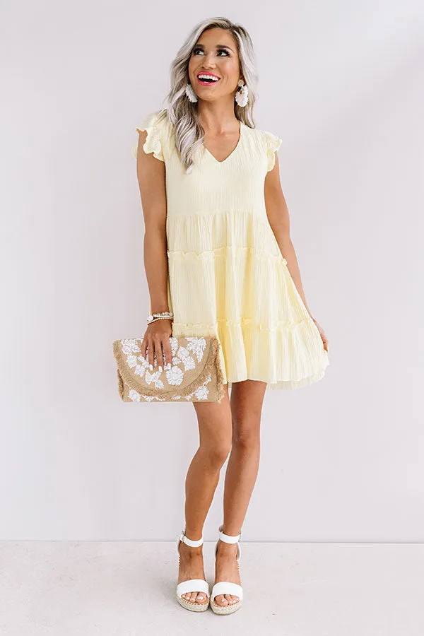 On Tiki Time Shift Dress In Yellow