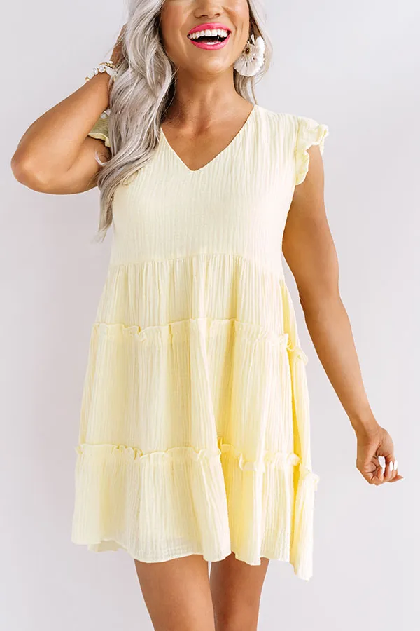 On Tiki Time Shift Dress In Yellow