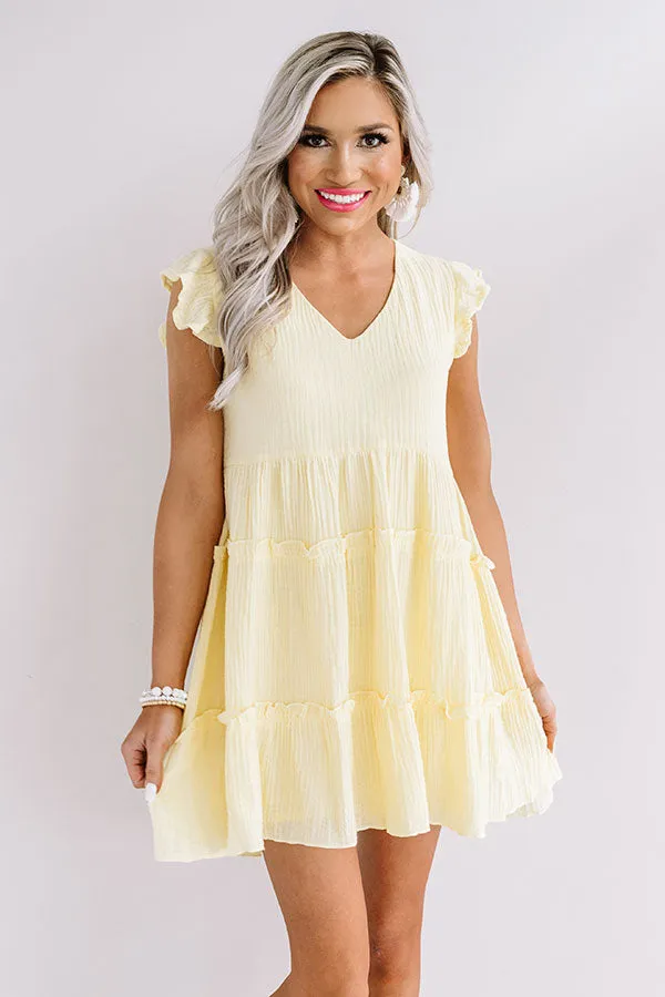 On Tiki Time Shift Dress In Yellow