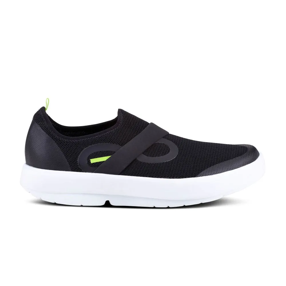 'OOFOS' Men's OOmg Mesh Low Slip On - White / Black