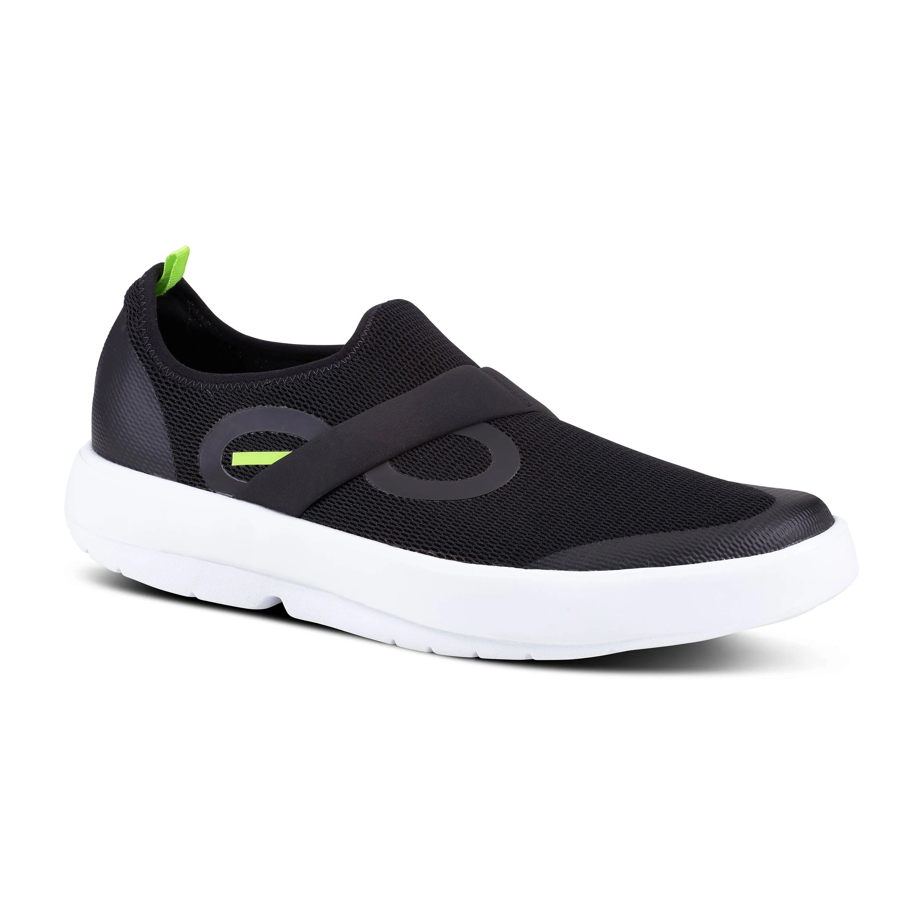 'OOFOS' Men's OOmg Mesh Low Slip On - White / Black