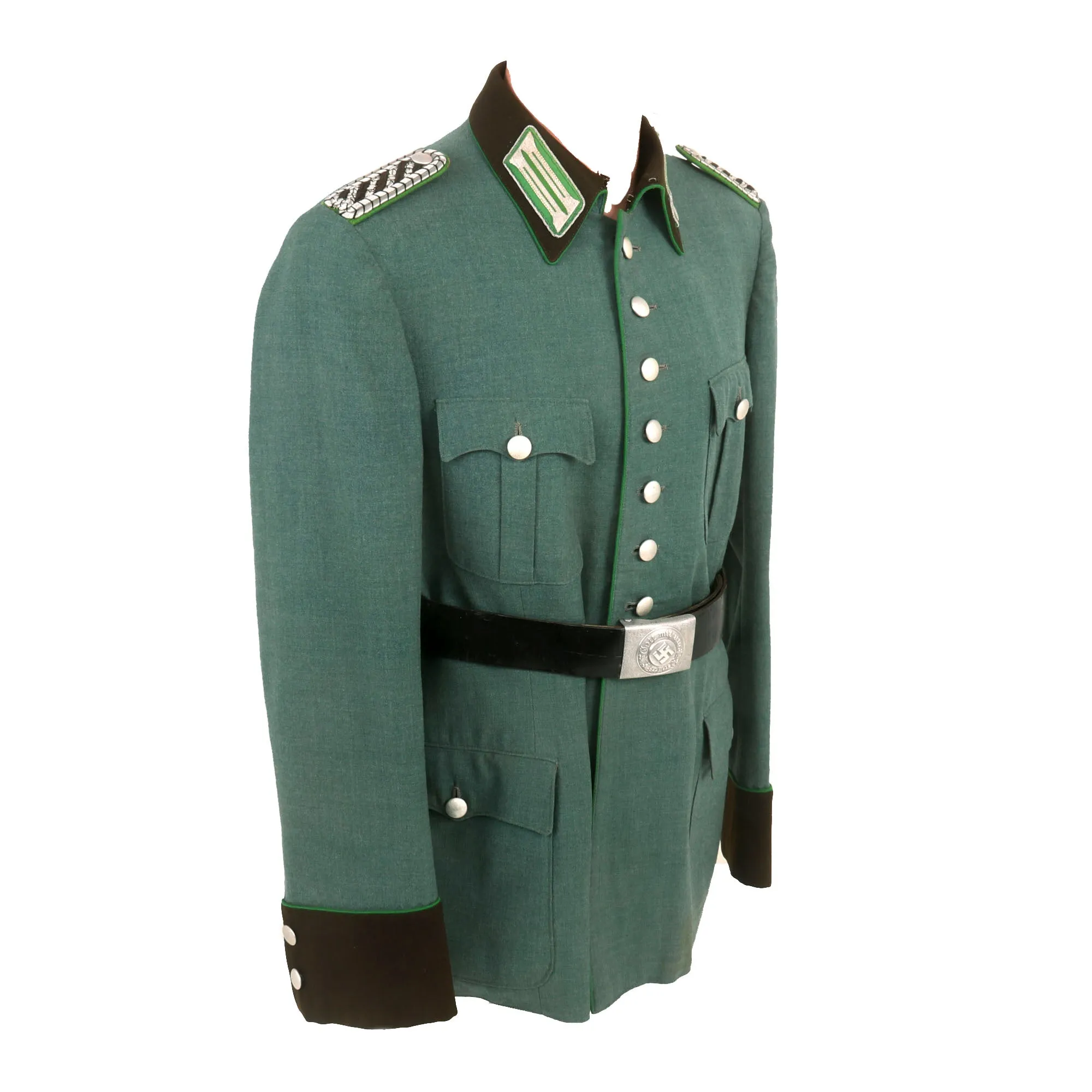 Original German WWII Nürnberg-Fürth District Schutzpolizei Meister NCO's M36 Field Tunic with Police Belt - Schupo