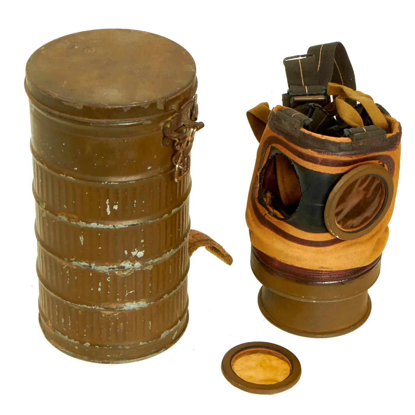 Original Polish Pre-WWII Wz. 24 “R.S.C.” Gas Mask With Canister and Spare Lense - Dated 1931