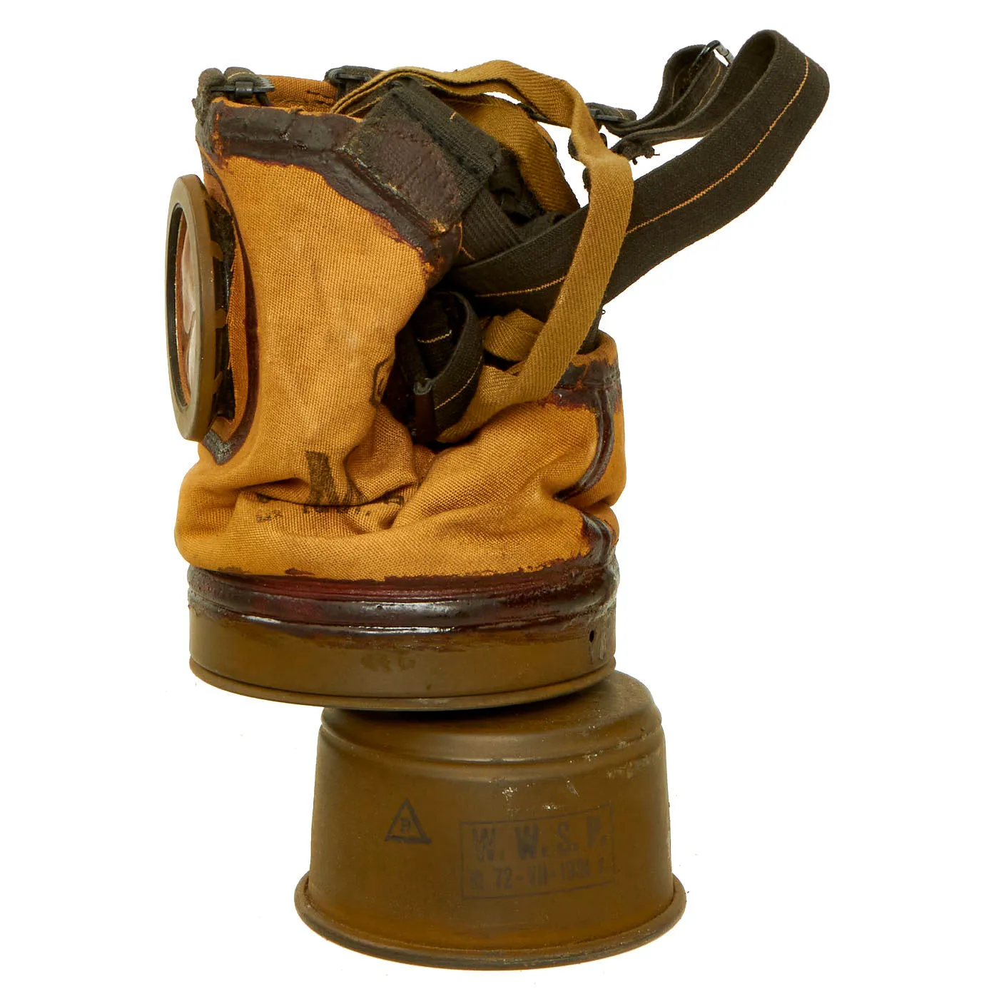 Original Polish Pre-WWII Wz. 24 “R.S.C.” Gas Mask With Canister and Spare Lense - Dated 1931