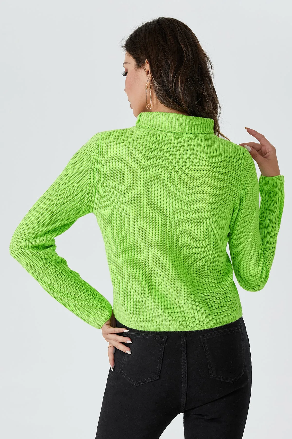 Party Split Front Turtleneck Jumper