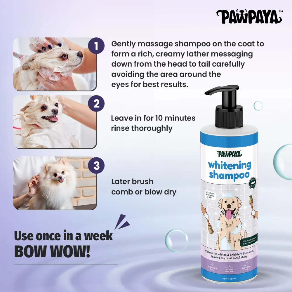 Pawpaya Whitening Coat Shampoo for Dogs