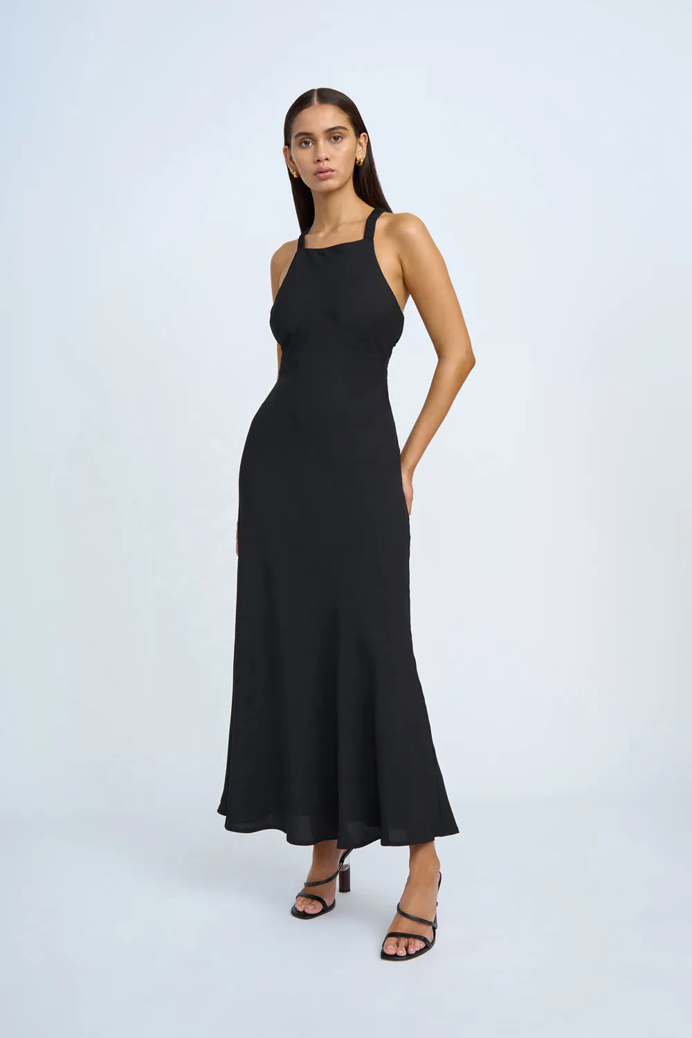 Piper Bias Midi Dress | Final Sale - Black