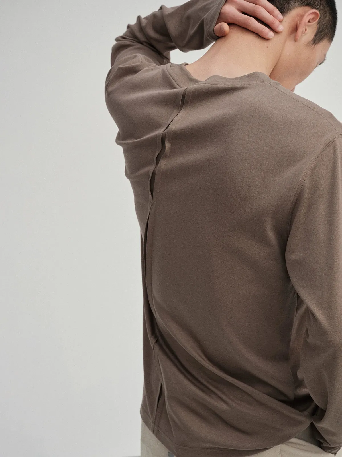 Pleated Design Base Layer Long Sleeve Top