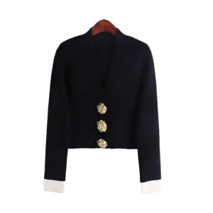 Pre Order:  Decorative Gold Buttons Short Jacket