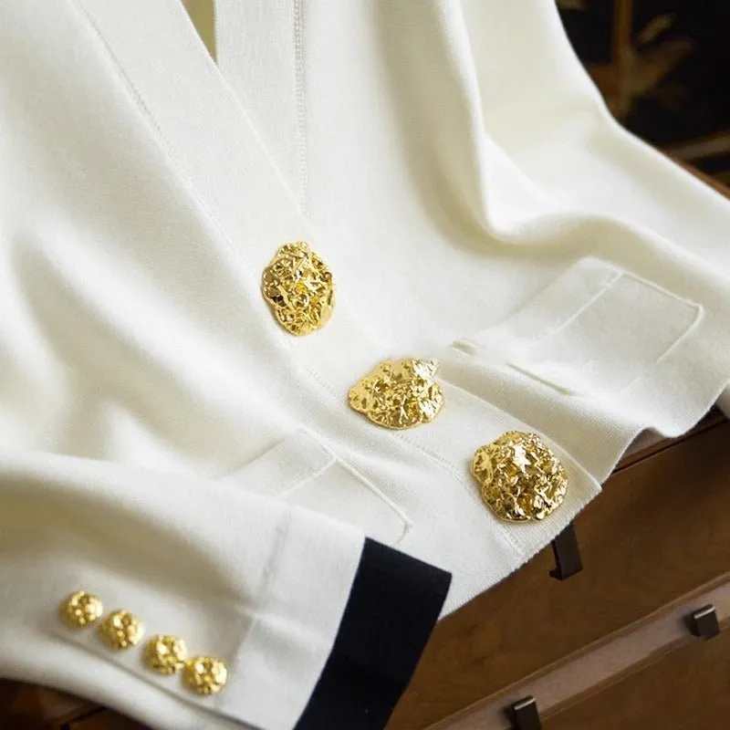 Pre Order:  Decorative Gold Buttons Short Jacket