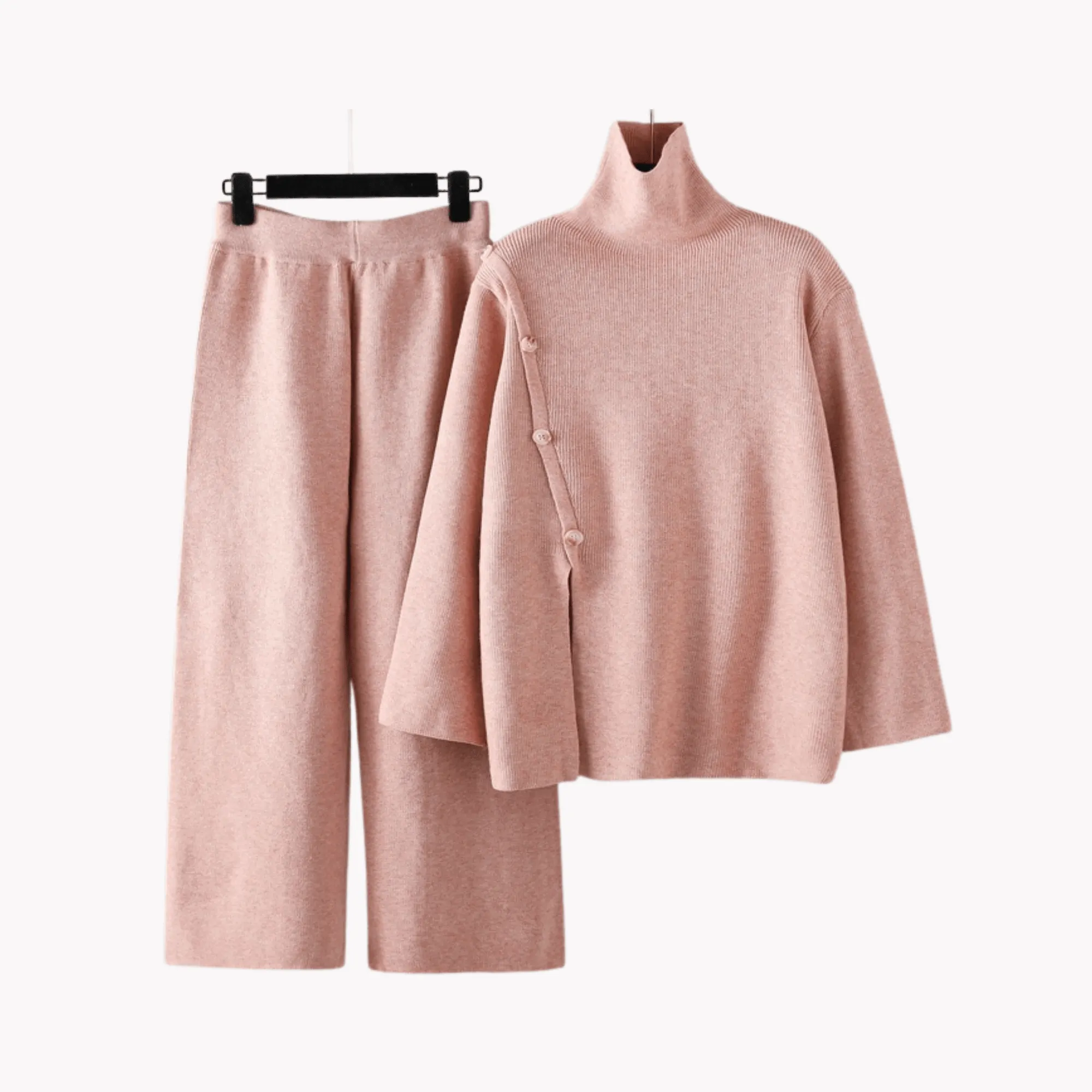 Pre Order:  Turtleneck Sweater and Pants Knit Set