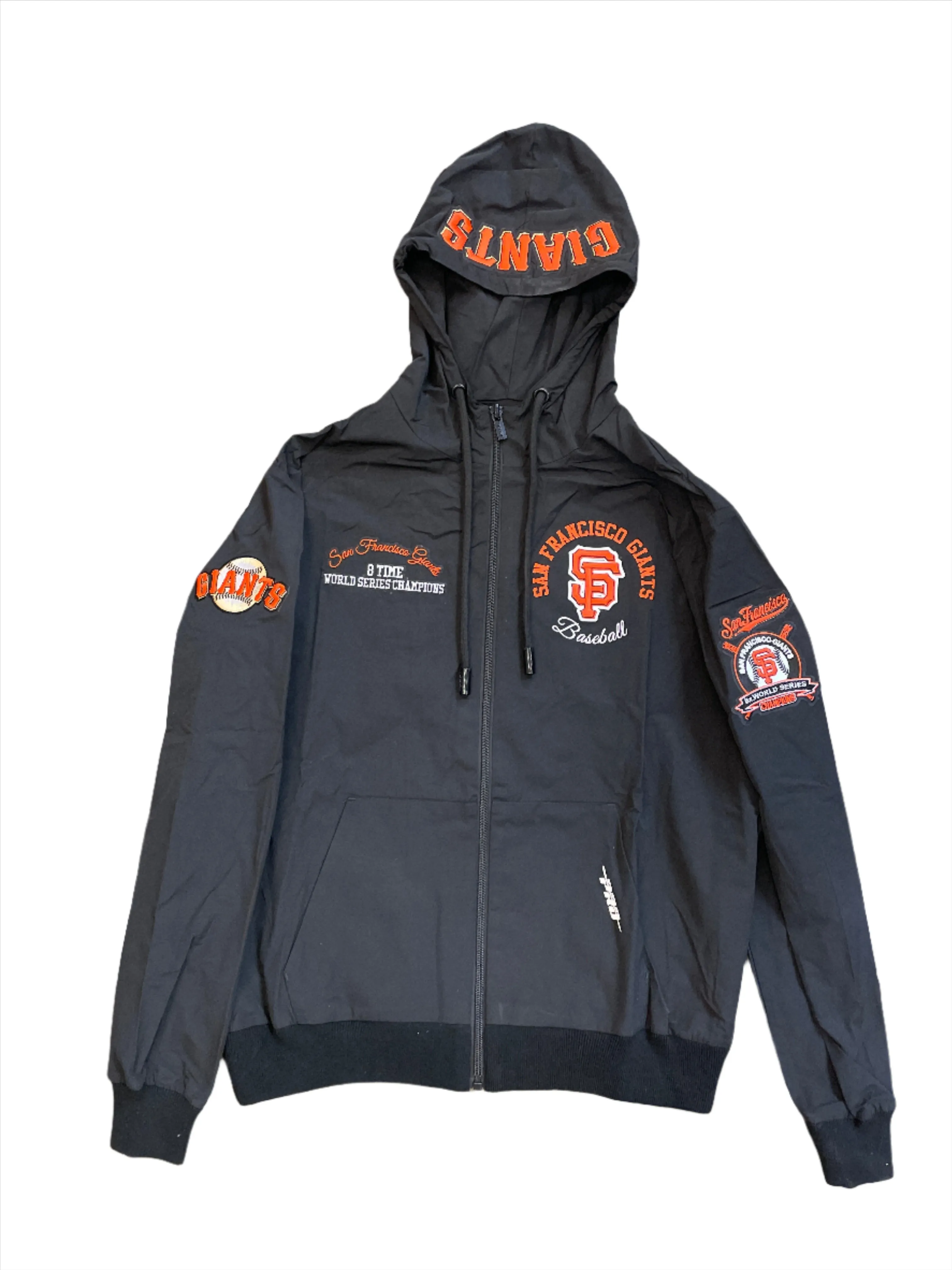 Pro Standard Men's San Francisco Giants Hybrid Woven Hoodie-Black