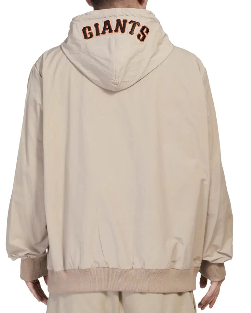 Pro Standard Men's San Francisco Giants Hybrid Woven Hoodie-Khaki