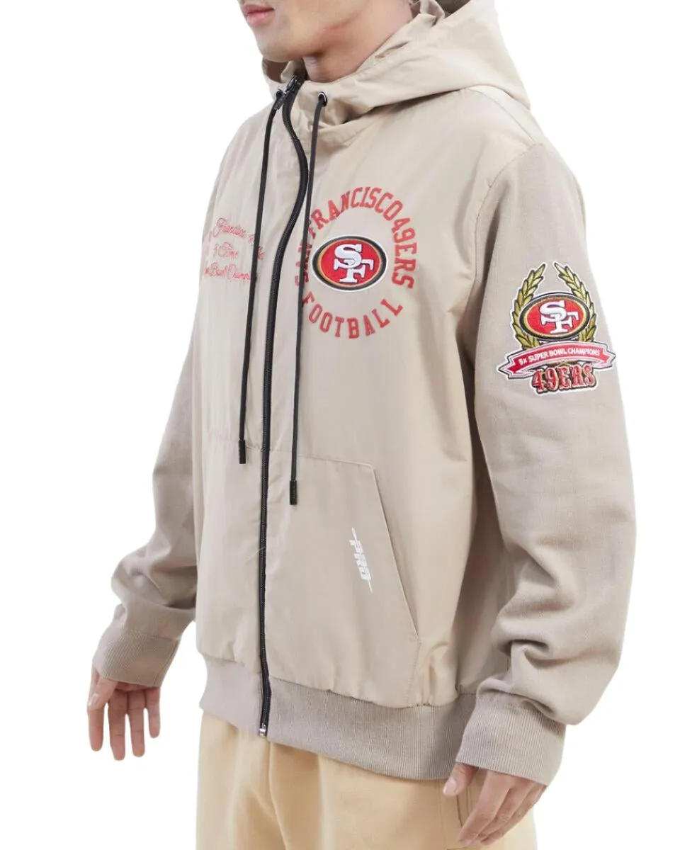 PRO STANDARD SAN FRANCISCO 49ERS HYBRID WOVEN FZ HOODIE