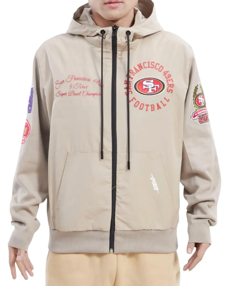 PRO STANDARD SAN FRANCISCO 49ERS HYBRID WOVEN FZ HOODIE