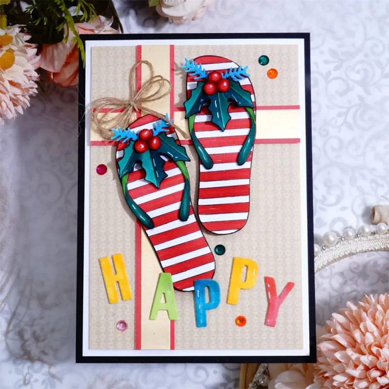 "Happy" Colorful Flip Flops Laser Cutting File