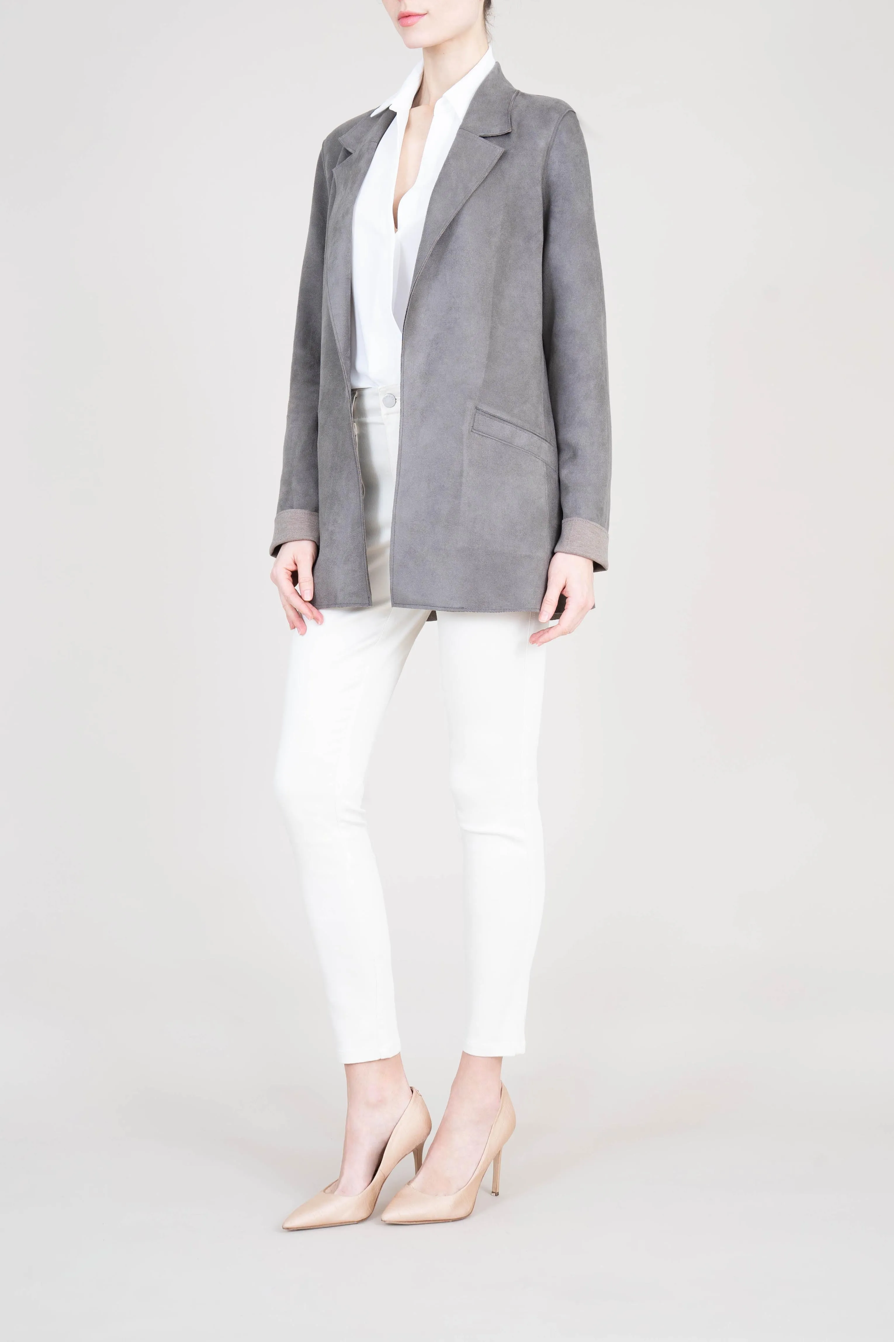 Rachel Oversized Vegan Suede Blazer