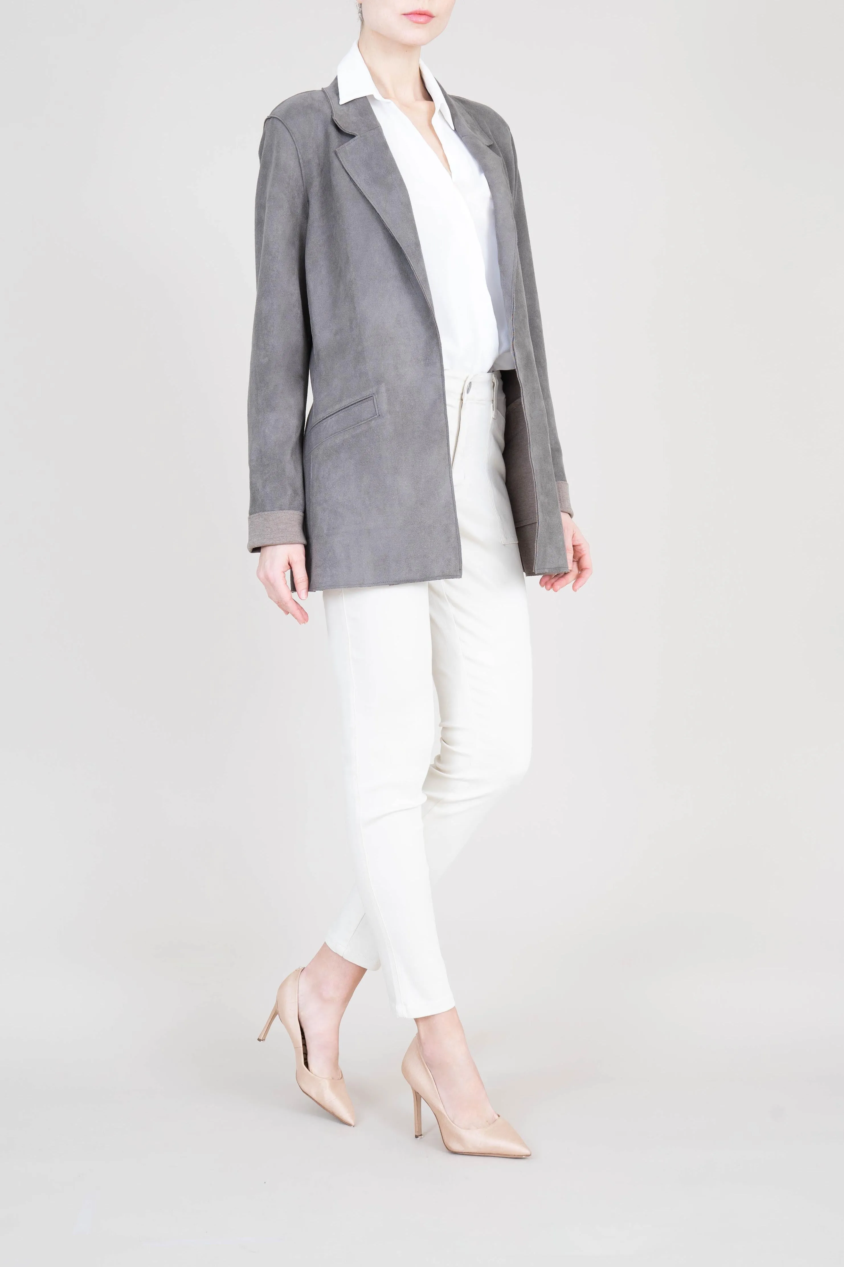 Rachel Oversized Vegan Suede Blazer