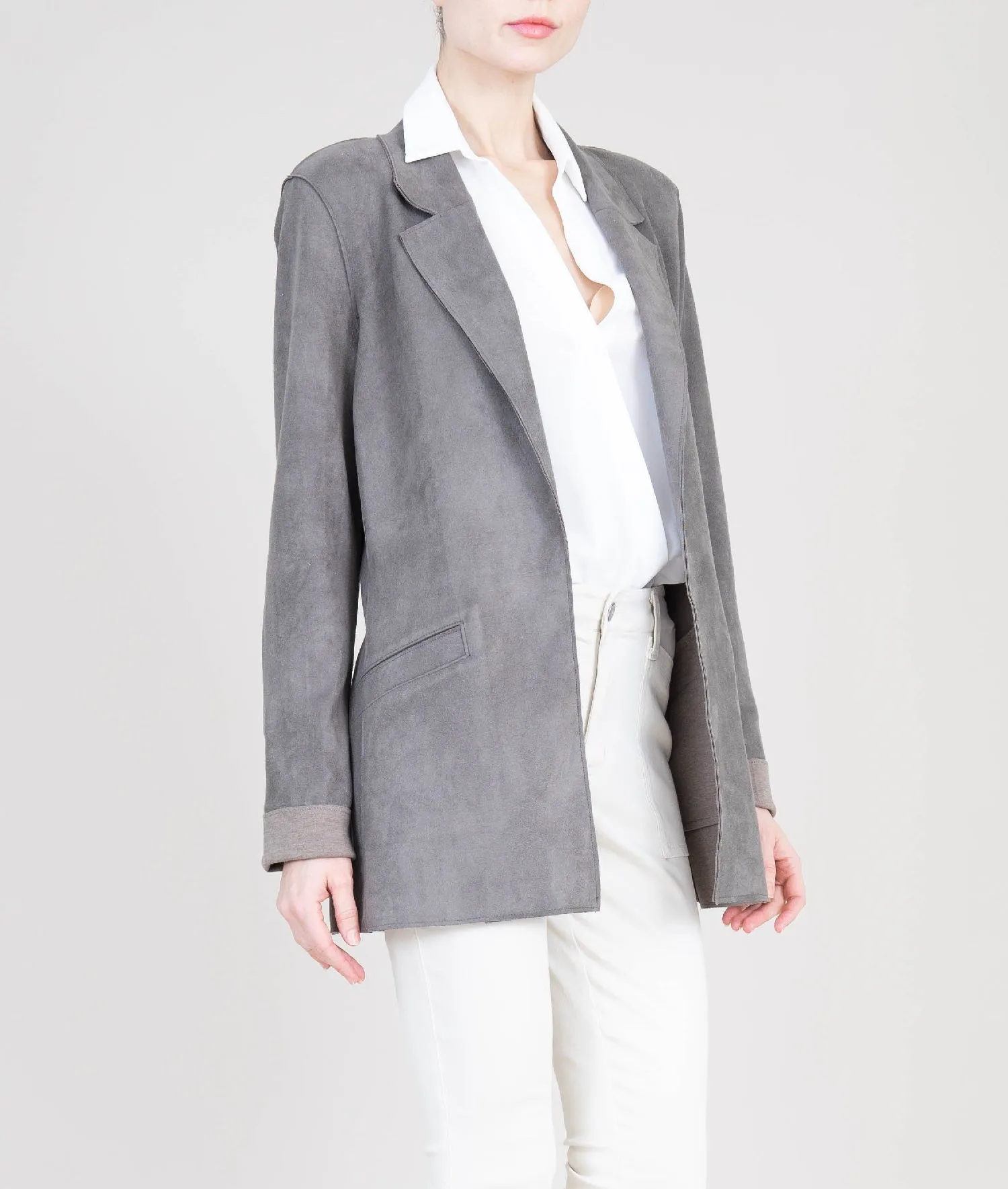 Rachel Oversized Vegan Suede Blazer