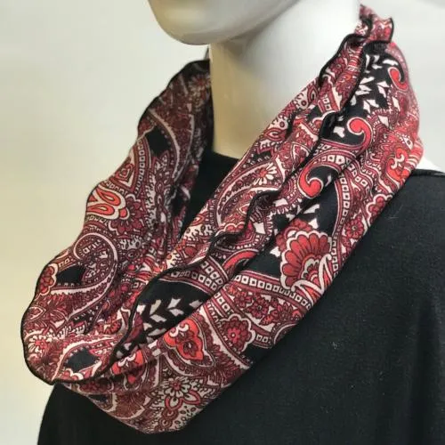 Red Paisley Eternity Scarf