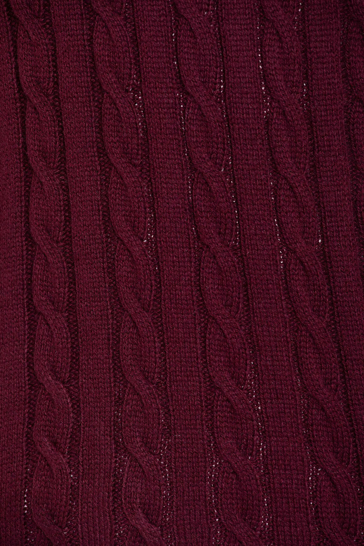 Regular Fit Patterned Wool Blend Burgundy Turtleneck Sweater, Burgundy