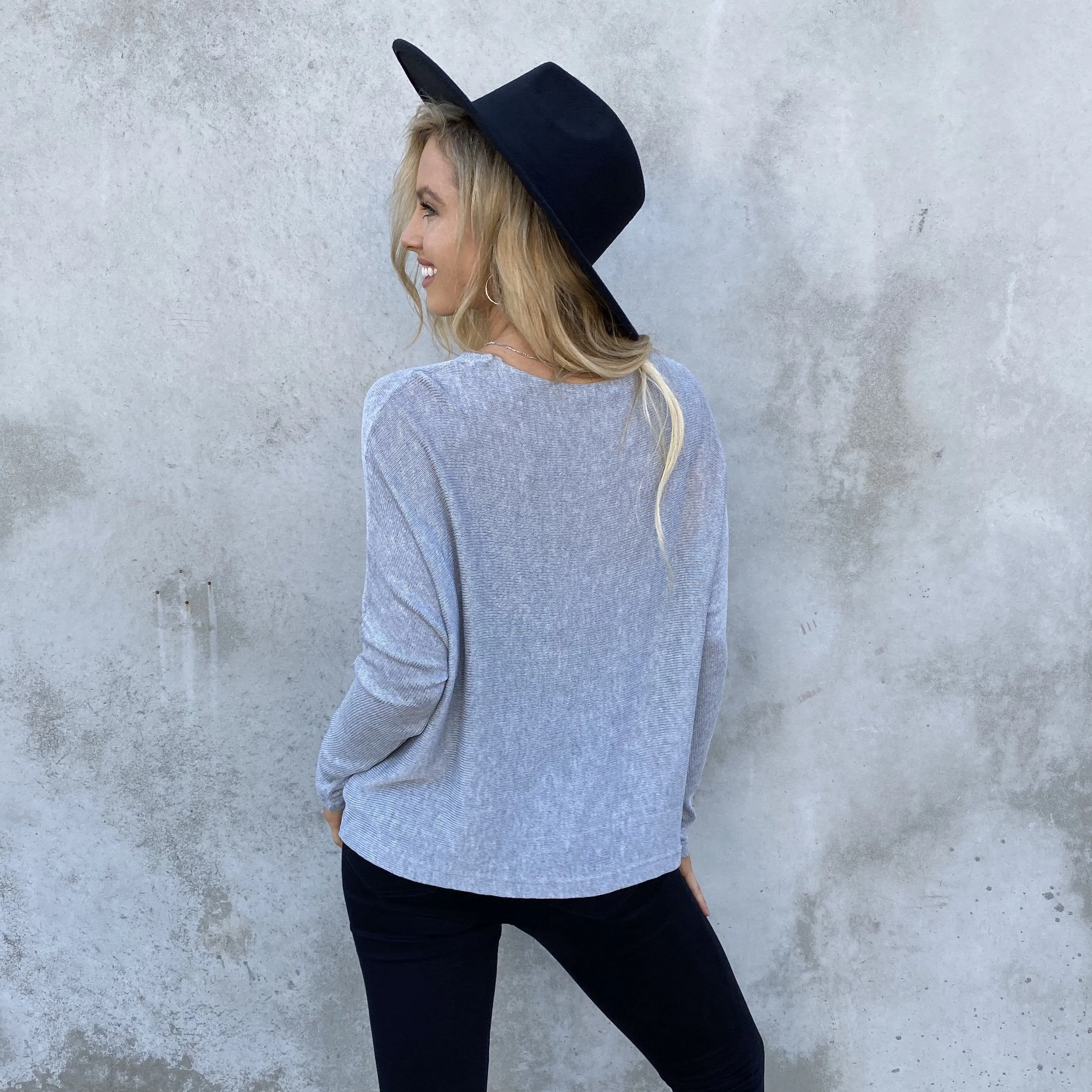 Relax Dolman Knit Grey Top