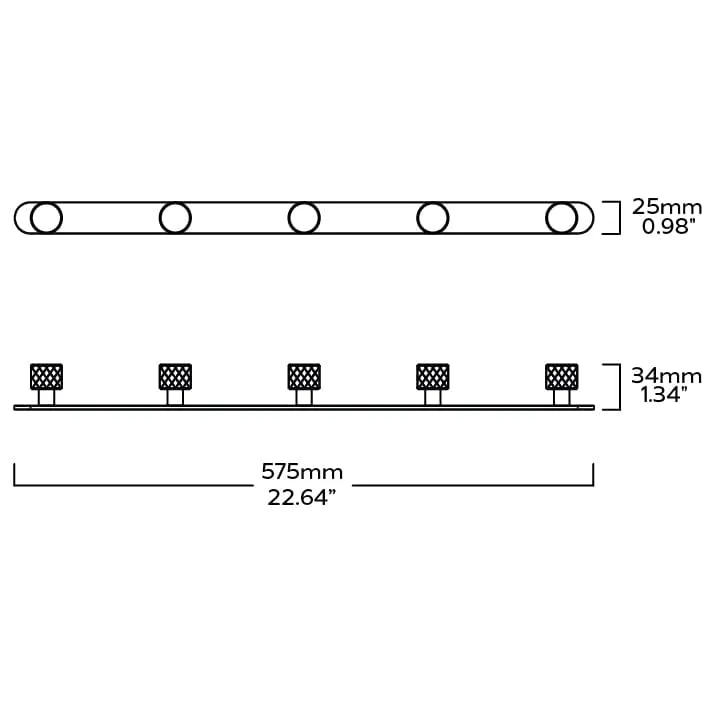 REVILL Metal Wall Mounted Coat Rack - Brass