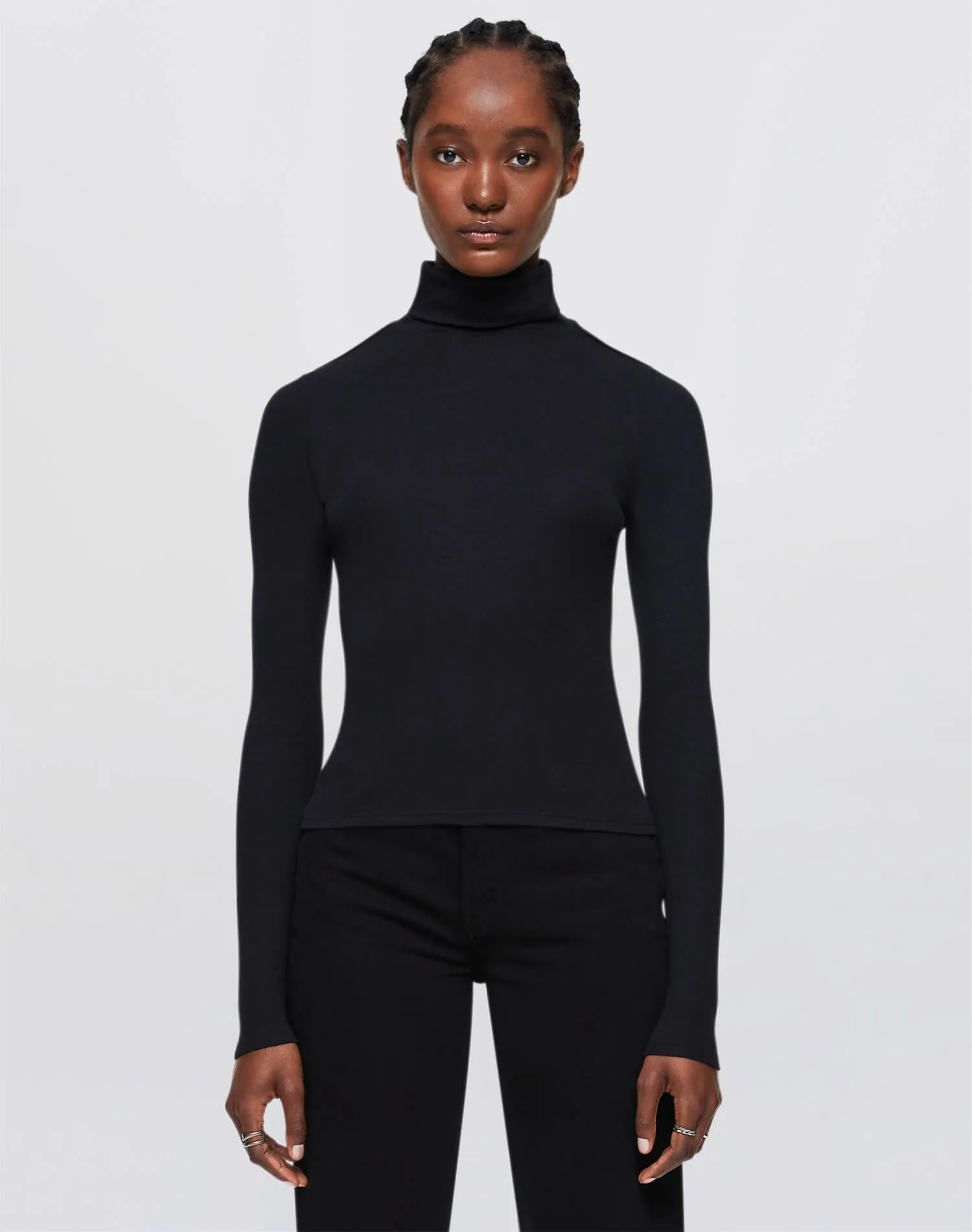 Ribbed Turtleneck - Black