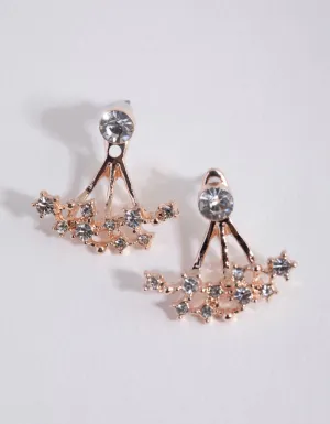 Rose Gold Shooting Star Jacket Earrings