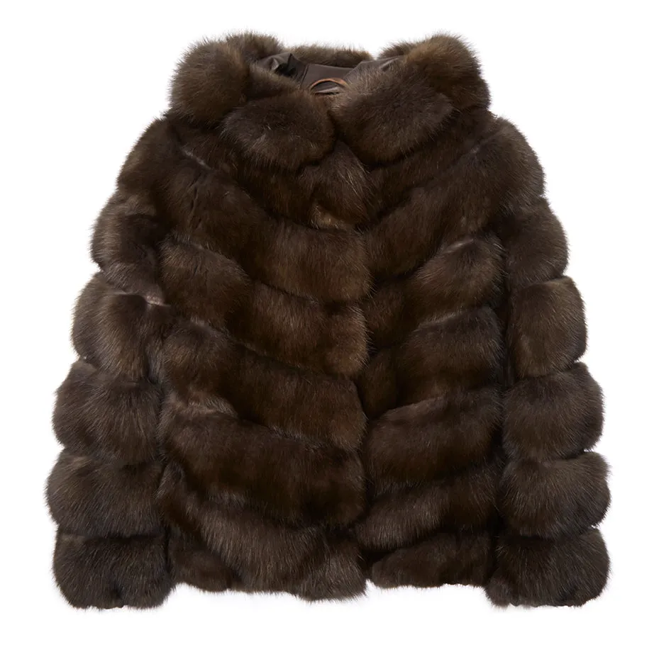 Sable Fur Hooded Jacket