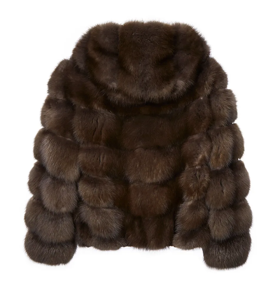 Sable Fur Hooded Jacket