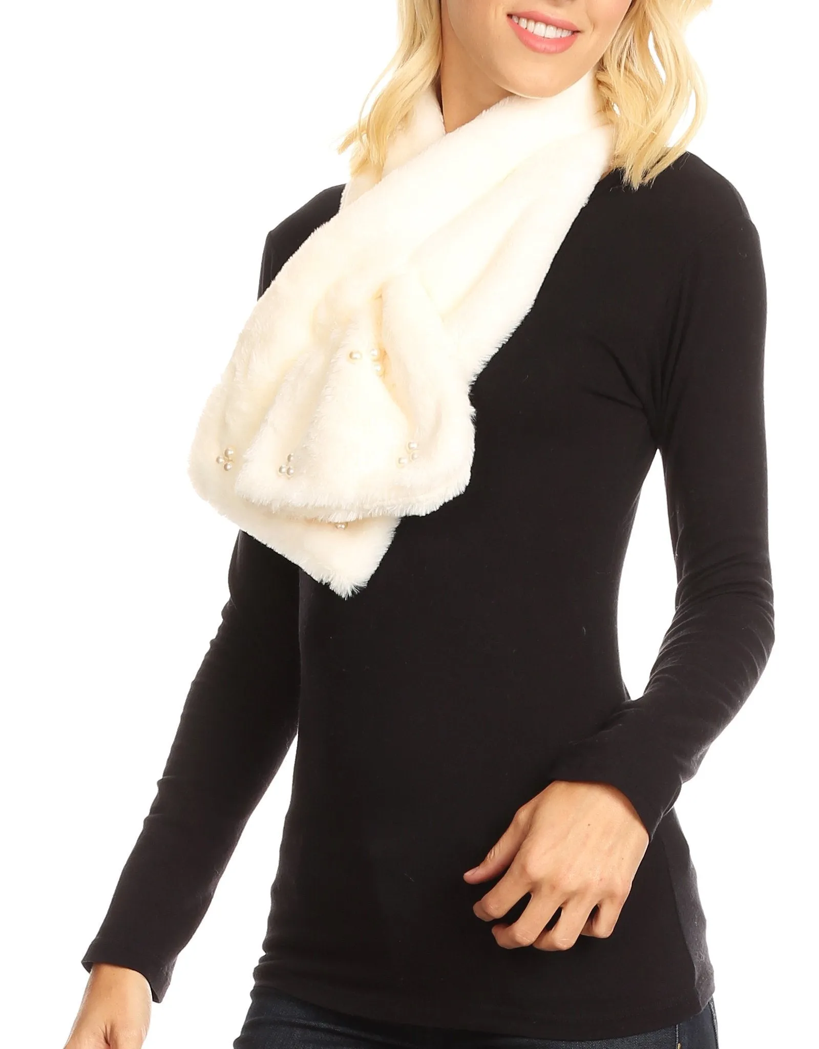 Sakkas Colette Faux Mink Warm Winter Soft Luxurious KeyHole Scarf