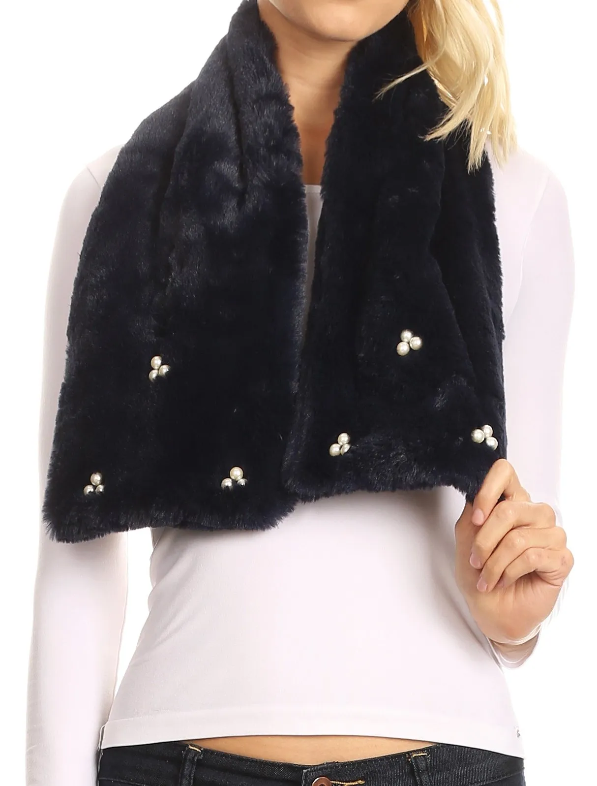 Sakkas Colette Faux Mink Warm Winter Soft Luxurious KeyHole Scarf