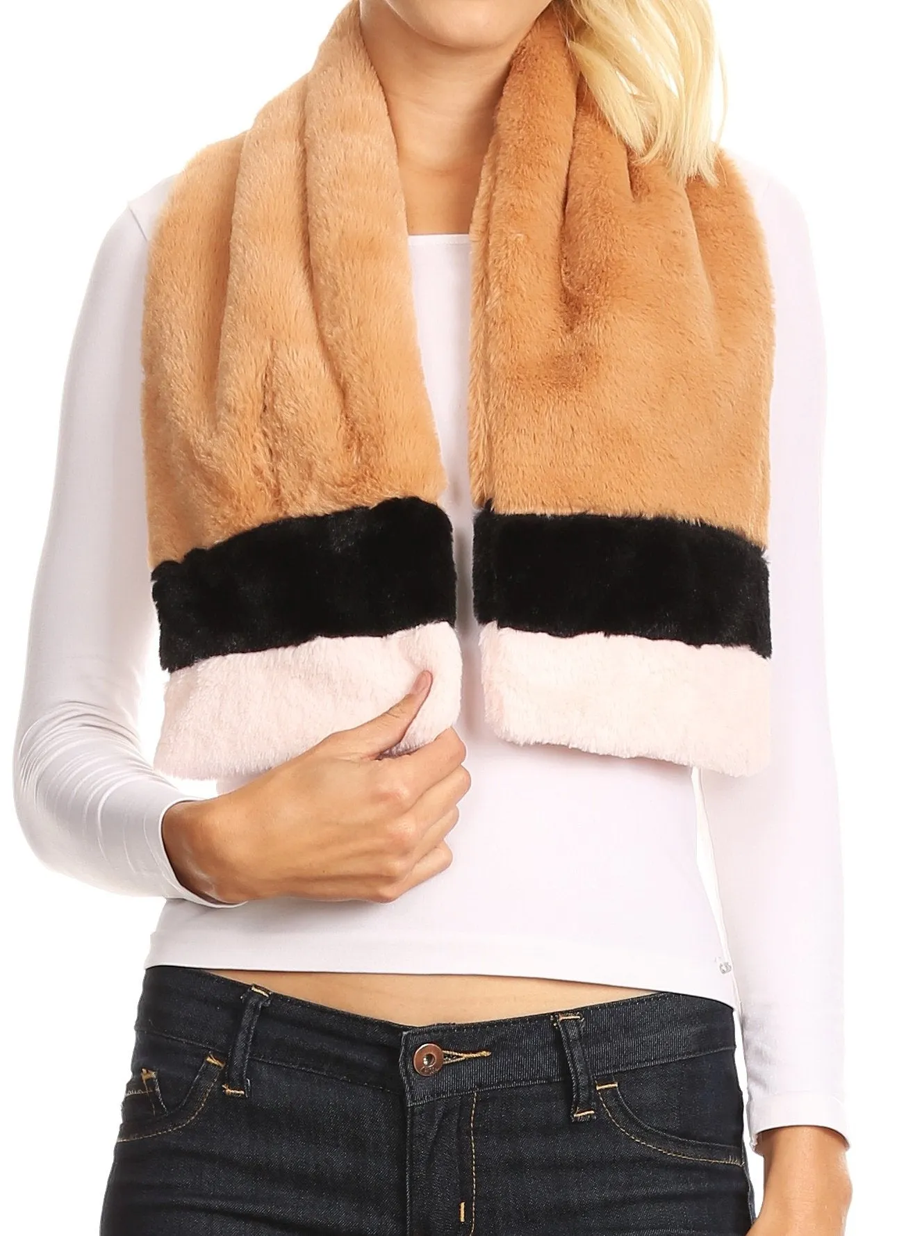 Sakkas Colette Faux Mink Warm Winter Soft Luxurious KeyHole Scarf