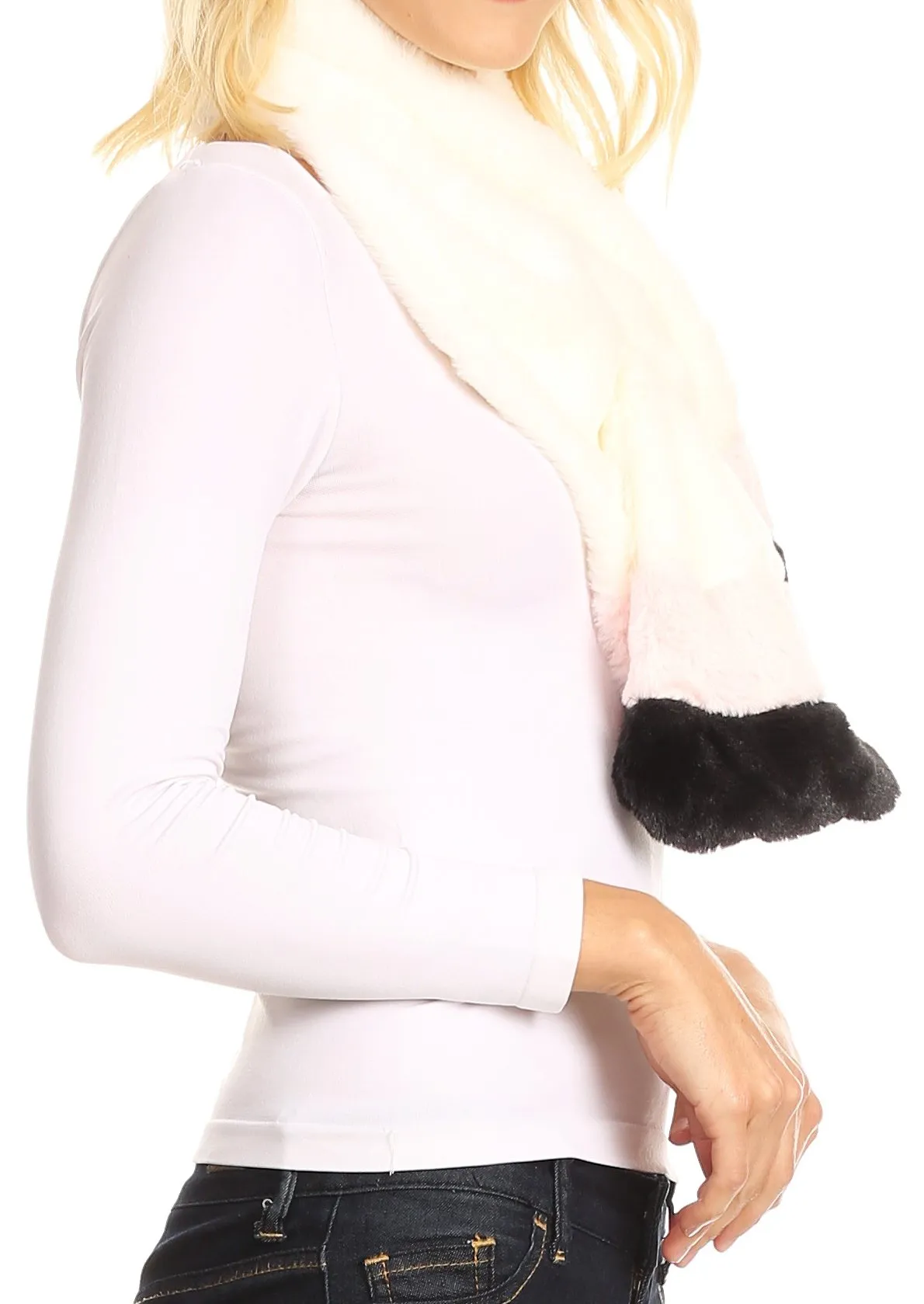 Sakkas Colette Faux Mink Warm Winter Soft Luxurious KeyHole Scarf