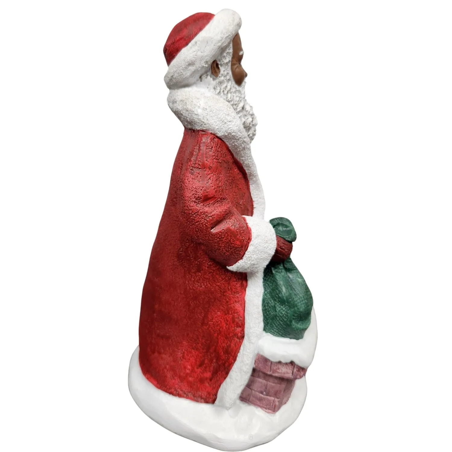 Santa Claus Holding with Chimney Figurine