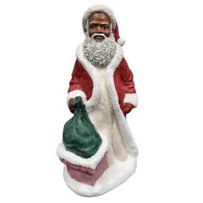 Santa Claus Holding with Chimney Figurine