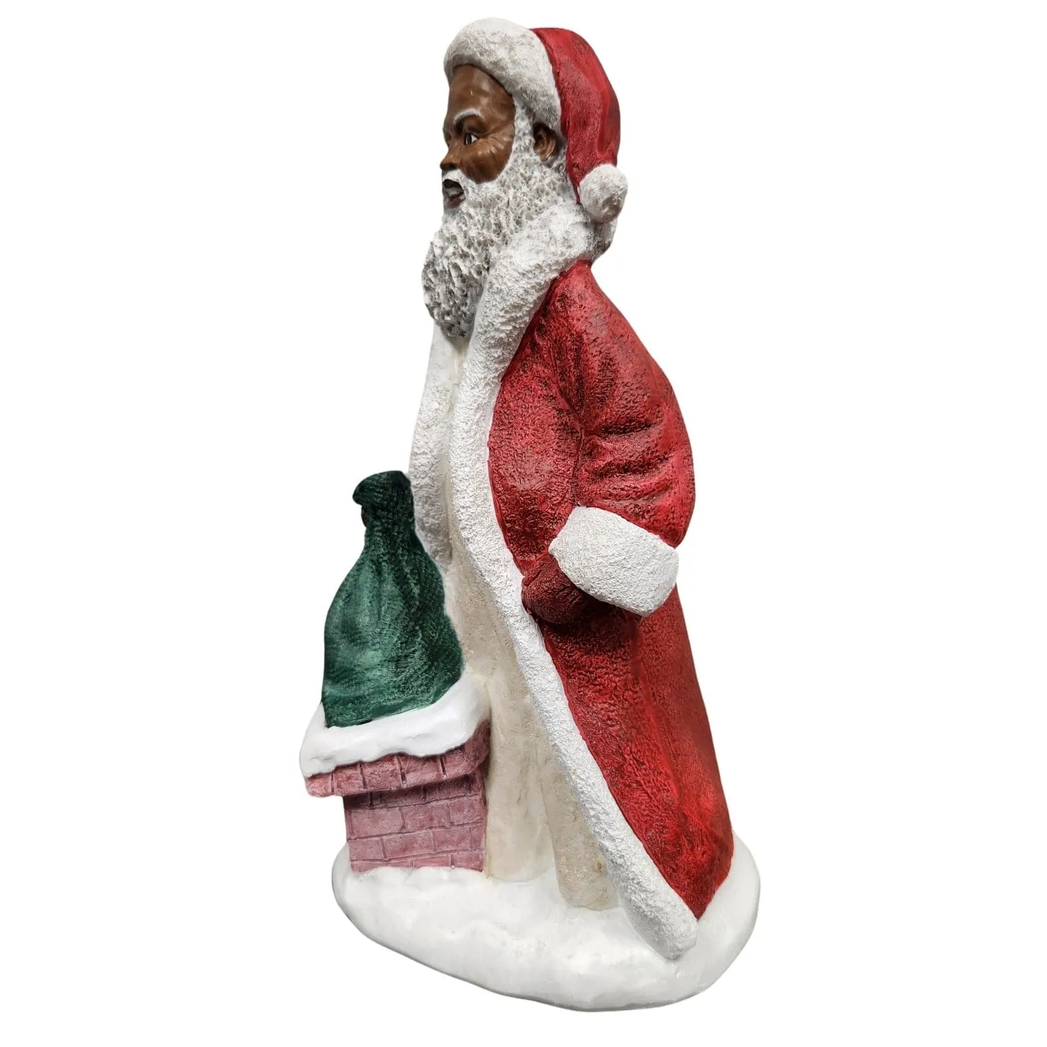 Santa Claus Holding with Chimney Figurine